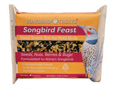 Pastel de semillas Wildlife Sciences, vista frontal, ideal para atraer aves silvestres.