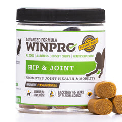 WINPRO Premios blandos para articulaciones de perros, sabor agradable y masticación fácil para movilidad.