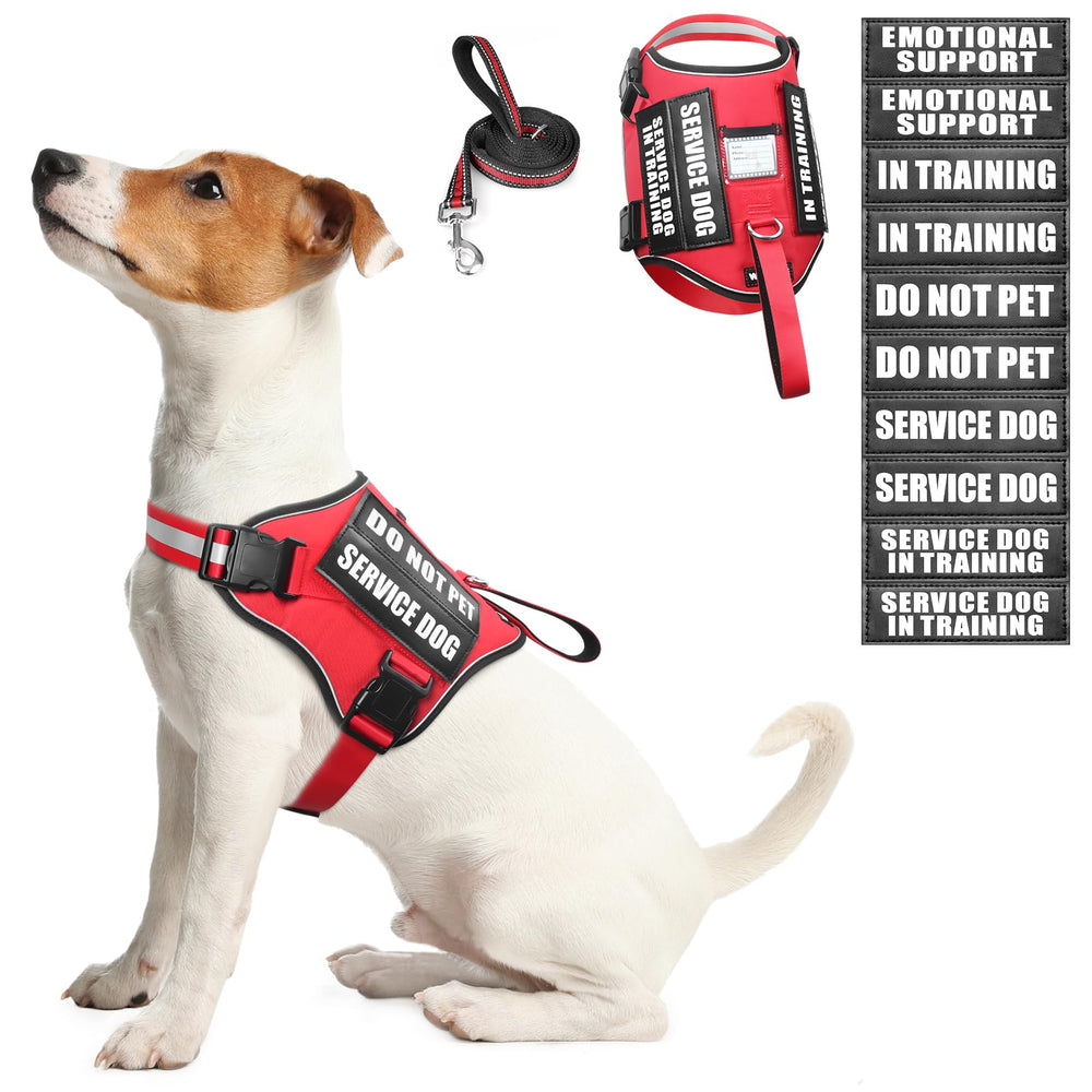WINSEE chaleco para perro de servicio rojo talla S, ideal para paseos diarios.
