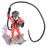 Buzo Wolfride para acuario rojo, frontal, mejora la estética del tanque.