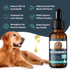 WOMRICH Vitamina E para perros mejora la piel y el pelaje.
