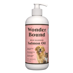 Wonder Bound Aceite de salmón Alaska botella: apoyo para la piel y el pelaje de tu mascota.
