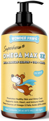 Wonder Paws Aceite Pescado SalmĂłn, botella para apoyar pelaje y piel.