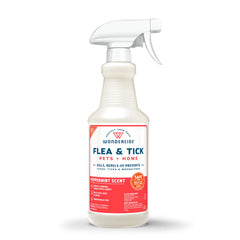 Wondercide spray contra pulgas y garrapatas en mascotas.