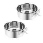 Wontee cuenco agua acero inoxidable con abrazadera, estable y sin derrames.