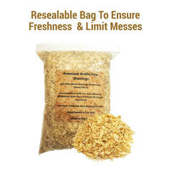 Wood Smith USA Litière Pin Premium — absorption élevée aide à garder l'habitat sec.