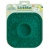 WOOF LickMat 2 en 1 verde en primer plano para juego interactivo.