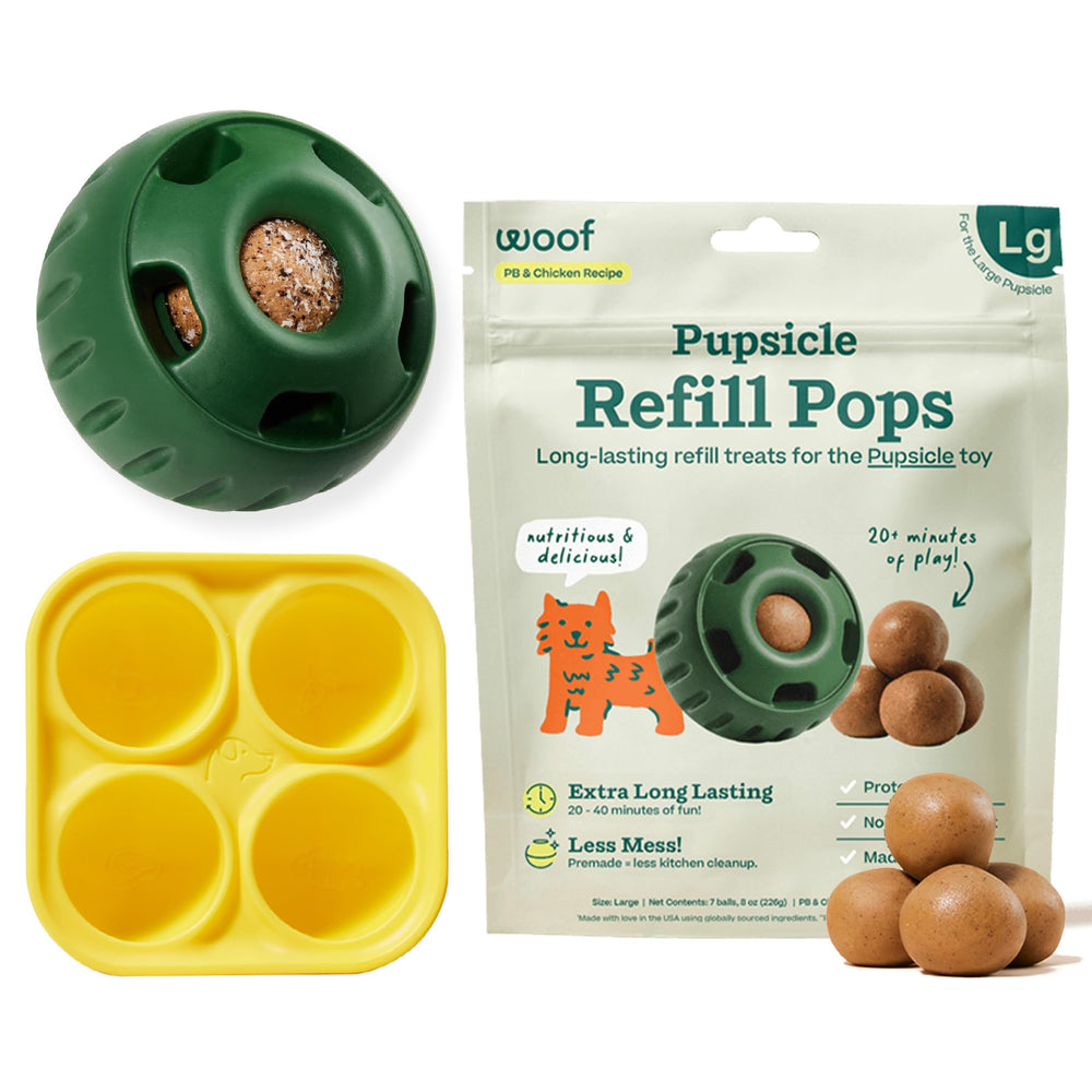 Woof Paquete de inicio: juguete interactivo para perros grandes.