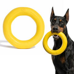 WoofBite Anillo Gigante XL amarillo brillante para mayor visibilidad durante el juego