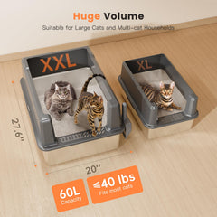 WoofiGo XXL bordes altos de 14 pulgadas para evitar salpicaduras.