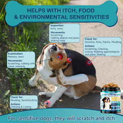 Woyamay Dog Allergy Chews: sabor pollo para facilitar administrar el tratamiento diario.