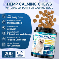 Ingredientes clave: hemp seed oil, manzanilla y valeriana en las gomitas Woyamay para perros.
