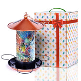 XDW-GIFTS comedero para aves con mosaico y luz solar para jardín.