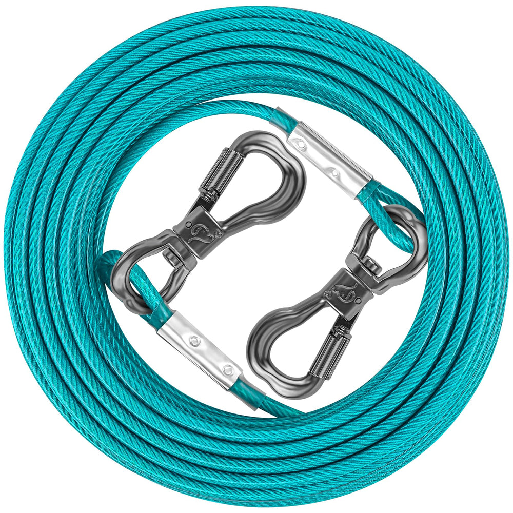 XiaZ cable para perro de 8 pies en teal, seguridad para patios pequeños