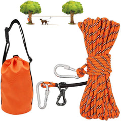XiaZ cable tirolina para perros con alcance de 100 pies para camping seguro.