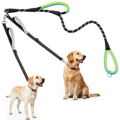 XiaZ Doble Correa para Perros con giro 360° para paseos sin enredos.