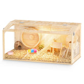 XiaZ jaula hámster, panorámica vista, facilita observar al hamster sin intrusiones.
