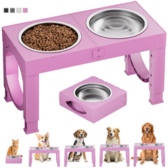 XiaZ tazones alta para perro grande en acero inoxidable mejora comodidad al comer