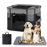 Jaula Xihan para perros y gatos, plegable y espaciosa, ideal para interiores y viajes.