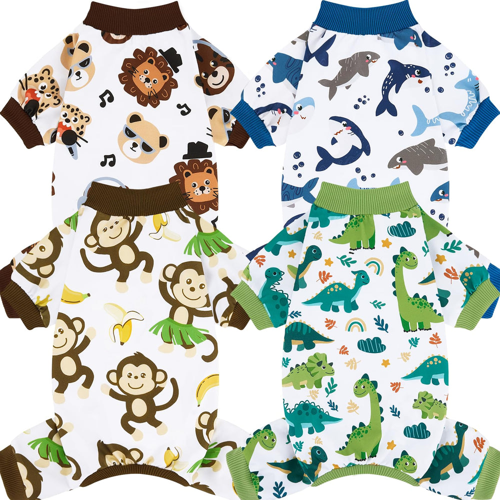 XPUDAC pijama para perro 4 pack - vista frontal, cómodo para moverse.