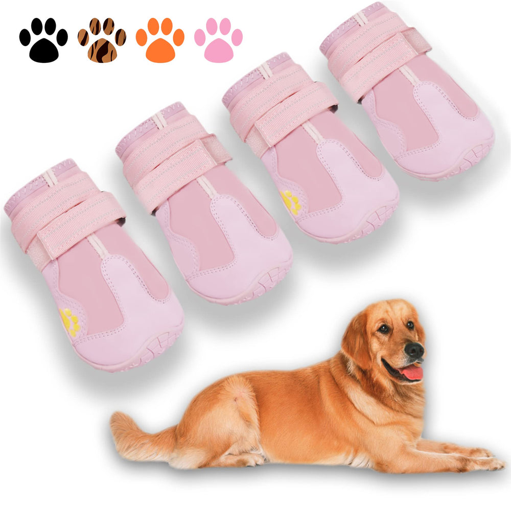 Botas XSY&G para perros color rosa, impermeables para días de lluvia y paseos.