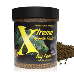 Xtreme Big Fella 3.0mm pellets para cíclidos grandes, nutrición equilibrada para crecimiento.