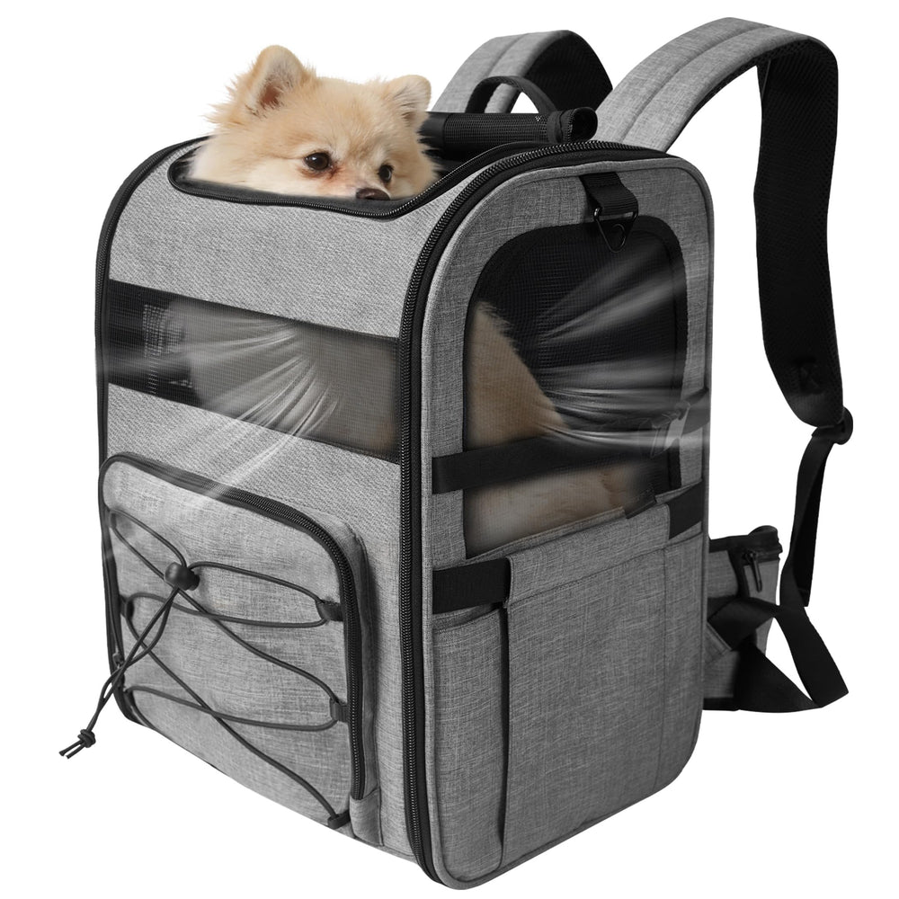 XUVIRA Mochila portadora para perros con malla transpirable para paseos frescos.