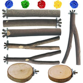 Xxmbbjy percha de madera natural para aves ofrece agarre estable.