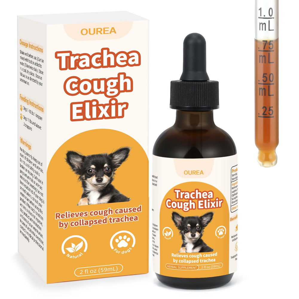 El Elixir Yakucho para tos de perro en botella favorece la respiración diaria.