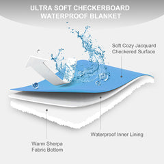 Manta Yaning impermeable con cuadros para sofá, mantiene la tapicería limpia.