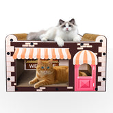 Casa de gatos Yaruiguang, vista frontal, espacio amplio para jugar.