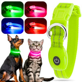 Collar LED YFbrite para perros visto de frente con luz visible