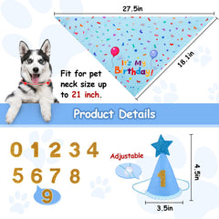 Bandana de cumpleaños de Yicostar para perro, doble cara, perfecta para sesiones