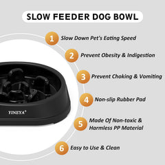 YINEYA diseño seguro elevado para perro facilita una postura cómoda durante la comida.