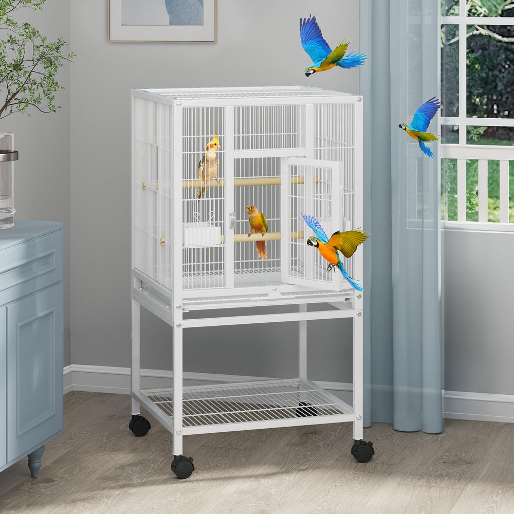 Jaula YITAHOME 41 pulgadas, vista frontal, ideal para observar a tus aves en casa