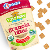 Galletas crujientes de Yitto Paws con fresa y maní, ideal para entrenamiento.
