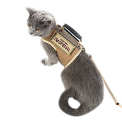 Arnés YIZHI MIAOW ajustable para gato en khaki, talla grande.