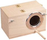 Nido YJJKJ de madera para periquitos, vista frontal, cría segura