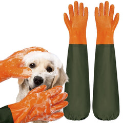 Guantes YOFANG para lavado de perros y gatos con cobertura de brazo completo