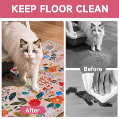 YOSEPATI alfombra arenero gato boho diseño, añade estilo y función al área de la caja.
