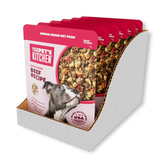 Your Pet's Kitchen bolsa de 9 onzas con carne real y verduras visibles.