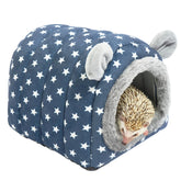YUANST cueva cama erizo vista exterior azul refugio cálido para mascotas pequeñas