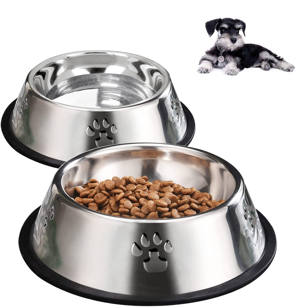 Tazones YUDANSI en acero inoxidable con base de goma anti-derrame para perros