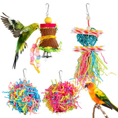 Juguete YUEPET para aves pequeñas con papel crujiente para forraje y estimulación.