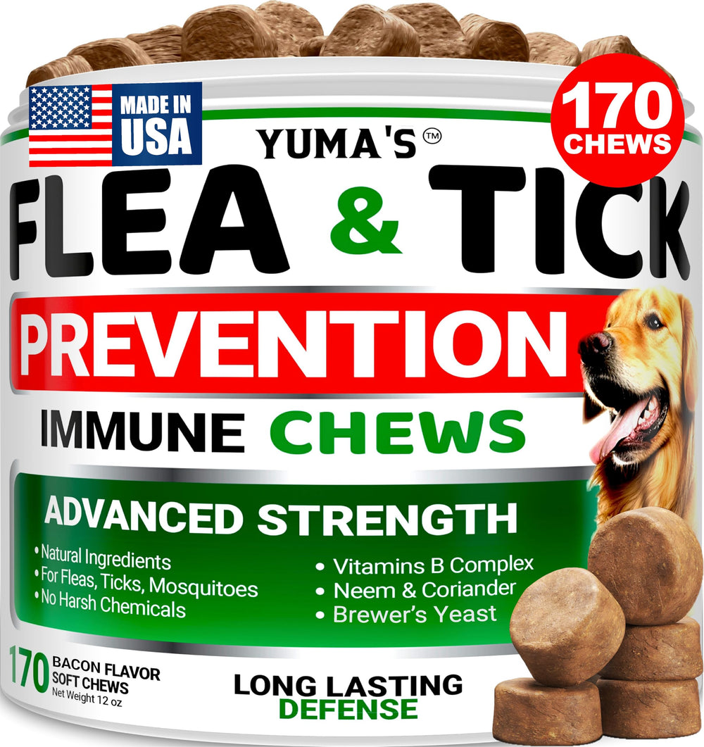 YUMA'S masticables para perro con sabor bacon, empaque visible para fácil compra