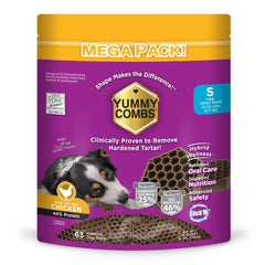Yummy Combs: empaque dental de 36oz para cuidado oral del perro.