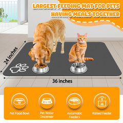 Alfombrilla yuzshin para comida, base antideslizante, ideal para perros y gatos.