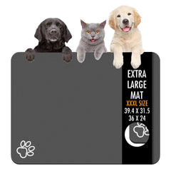 La alfombrilla de alimento Yuzshin 36x24 absorbe derrames para perros y gatos.
