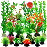 YXGTHGQZ juego 16 plantas artificiales para acuario: decoración realista y duradera.
