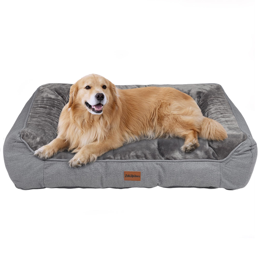 ZAKAPAWS cama ortopédica extra grande con espesor doble ofrece mayor confort y soporte.